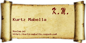 Kurtz Mabella névjegykártya